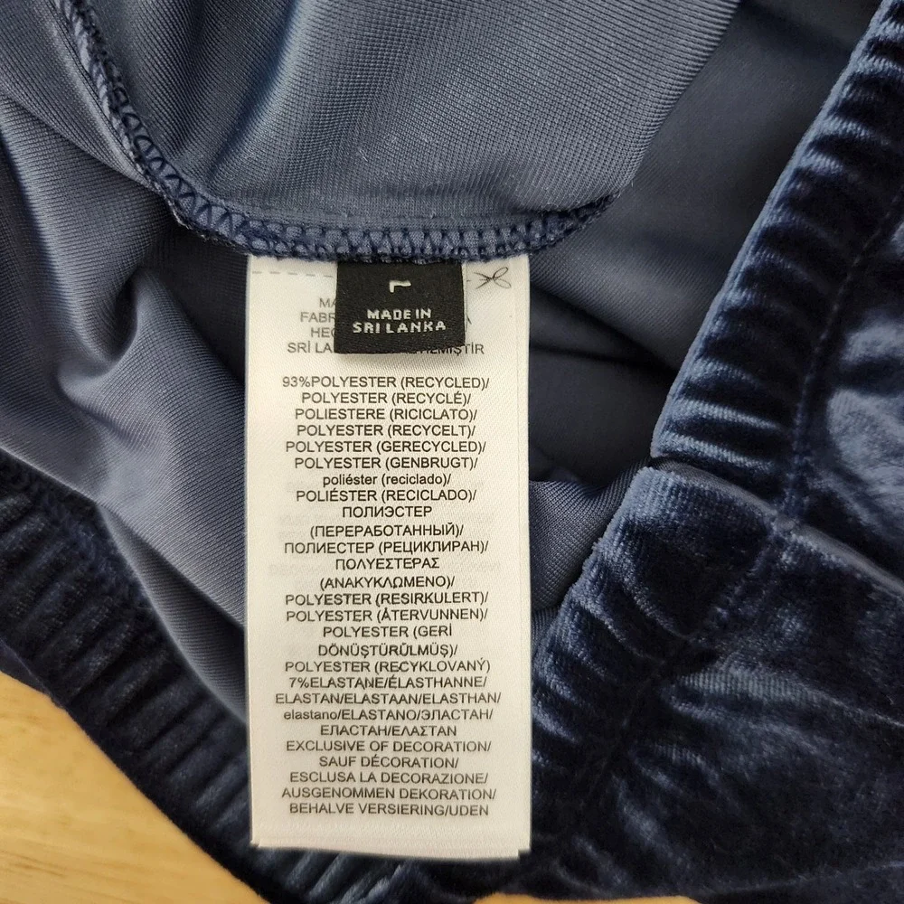 Lauren Ralph Lauren Blue Velvet Pajama Set L Long Sleeve Top Pants